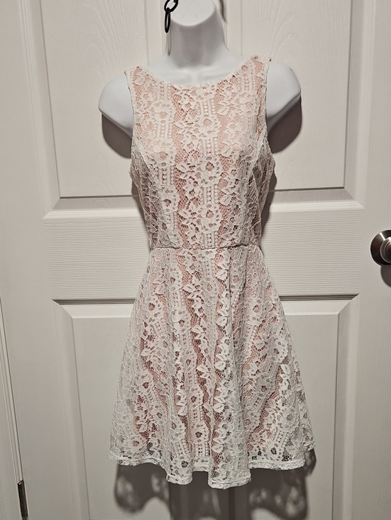 Speechless Dresses & Skirts - Speechless Ivory Lace Mini Dress with Nude Lining